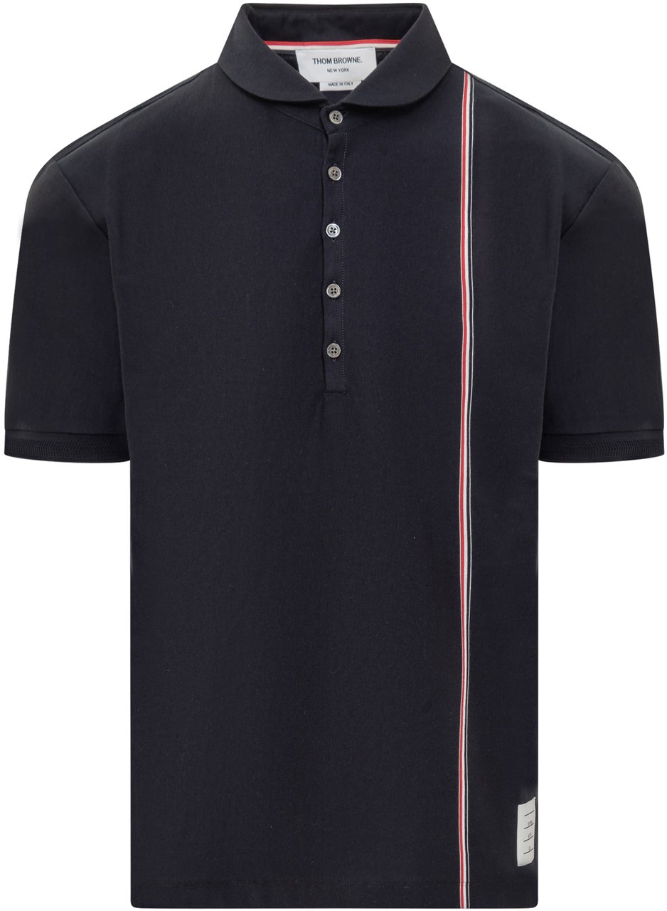 Thom Browne Polo con Logo RWB Blauw