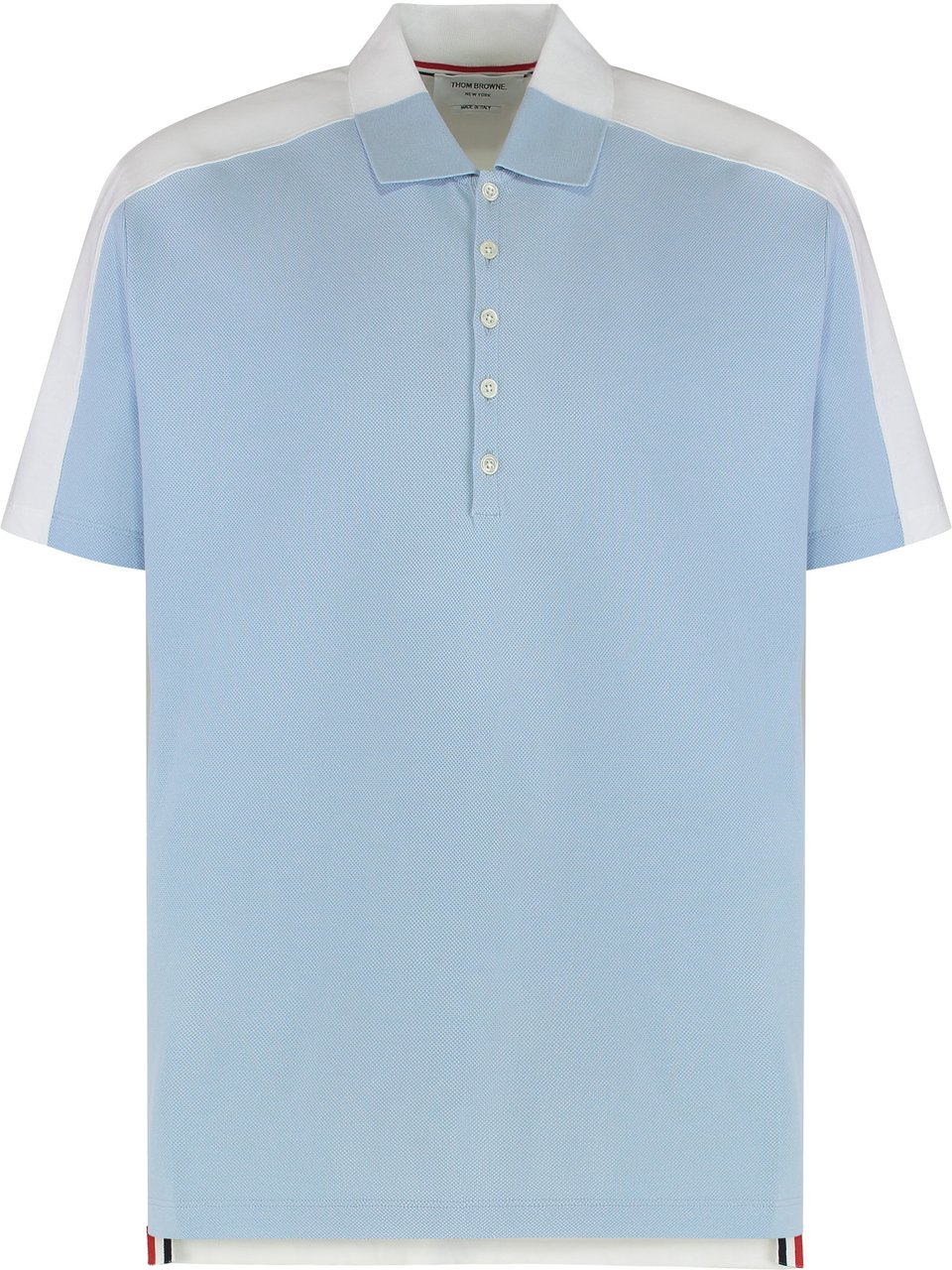 Thom Browne Pique cotton polo Blauw