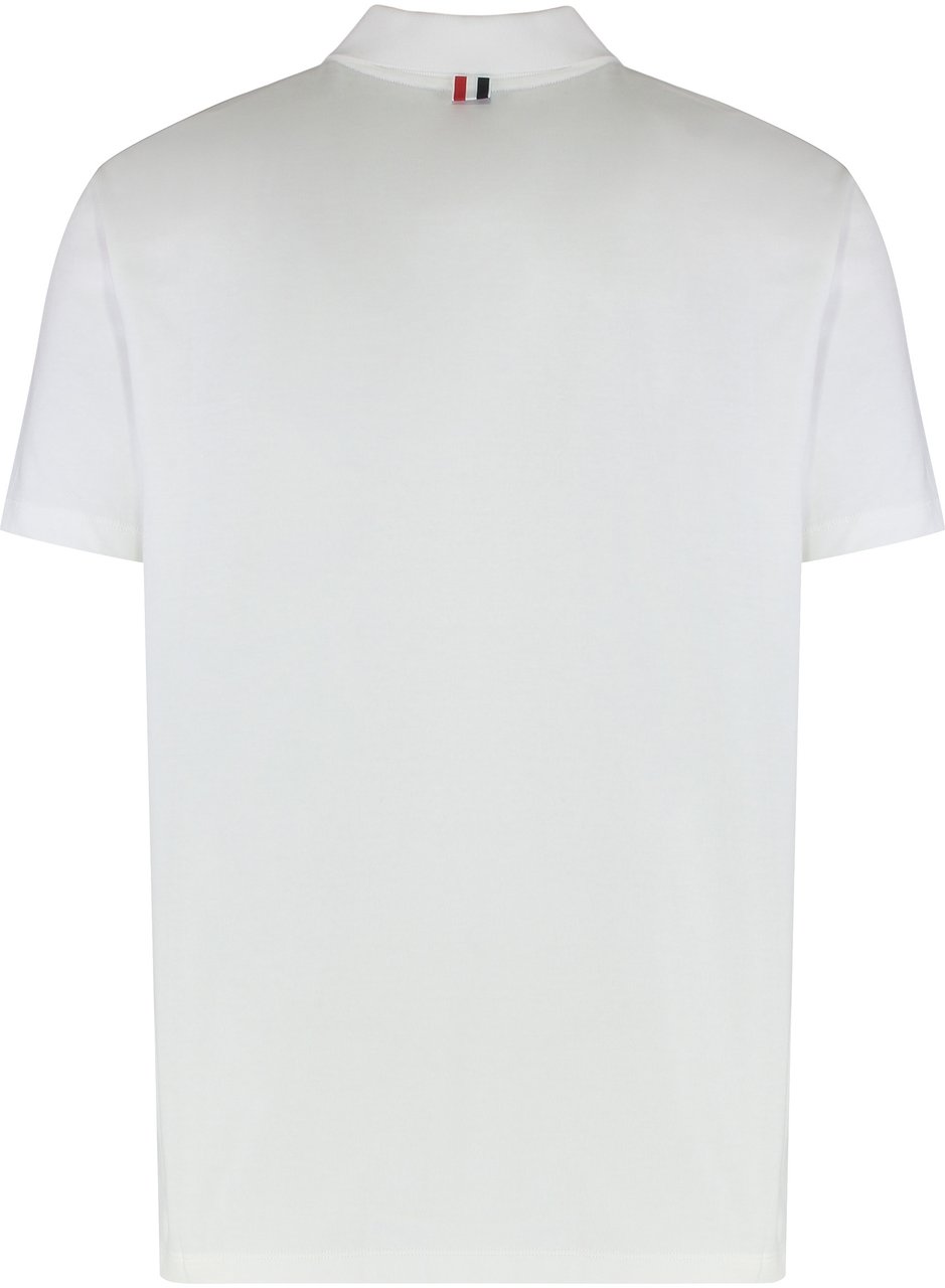 Thom Browne Pique cotton polo Blauw