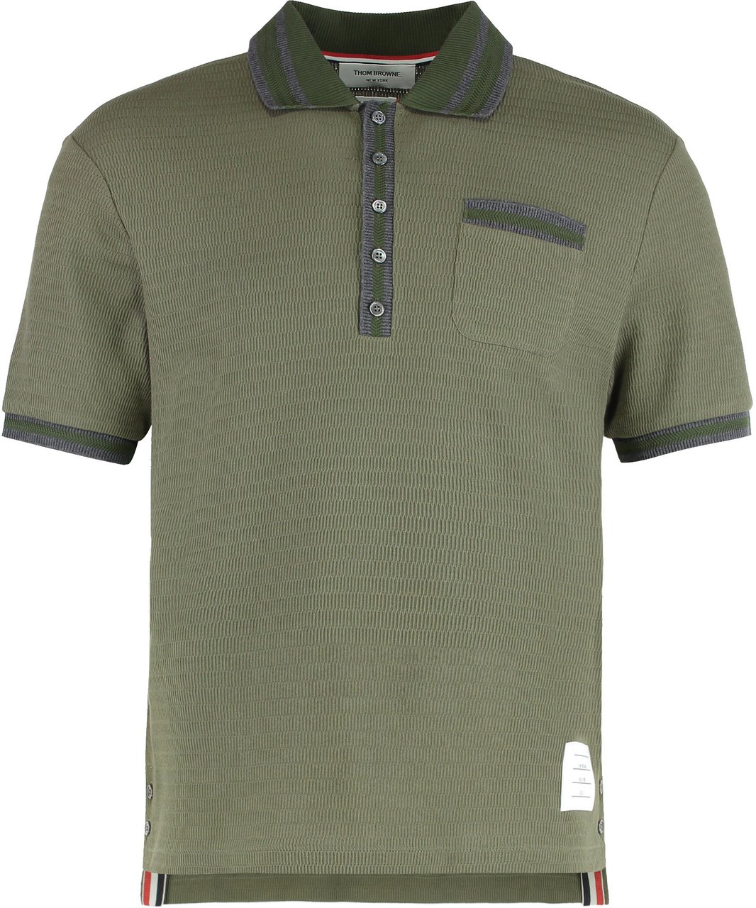 Thom Browne Cotton knit polo Groen