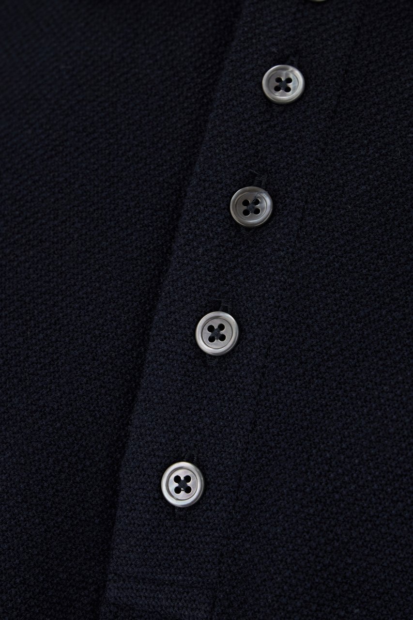 Thom Browne Thom Browne Navy blue cotton polo shirt Blauw