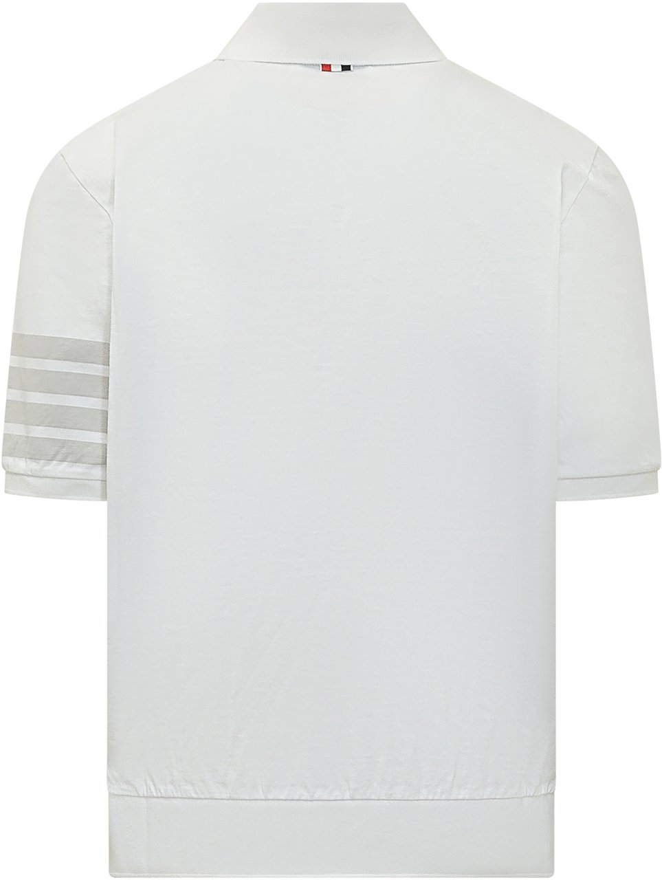 Thom Browne Polo Garment Dyed Manica Corta Wit