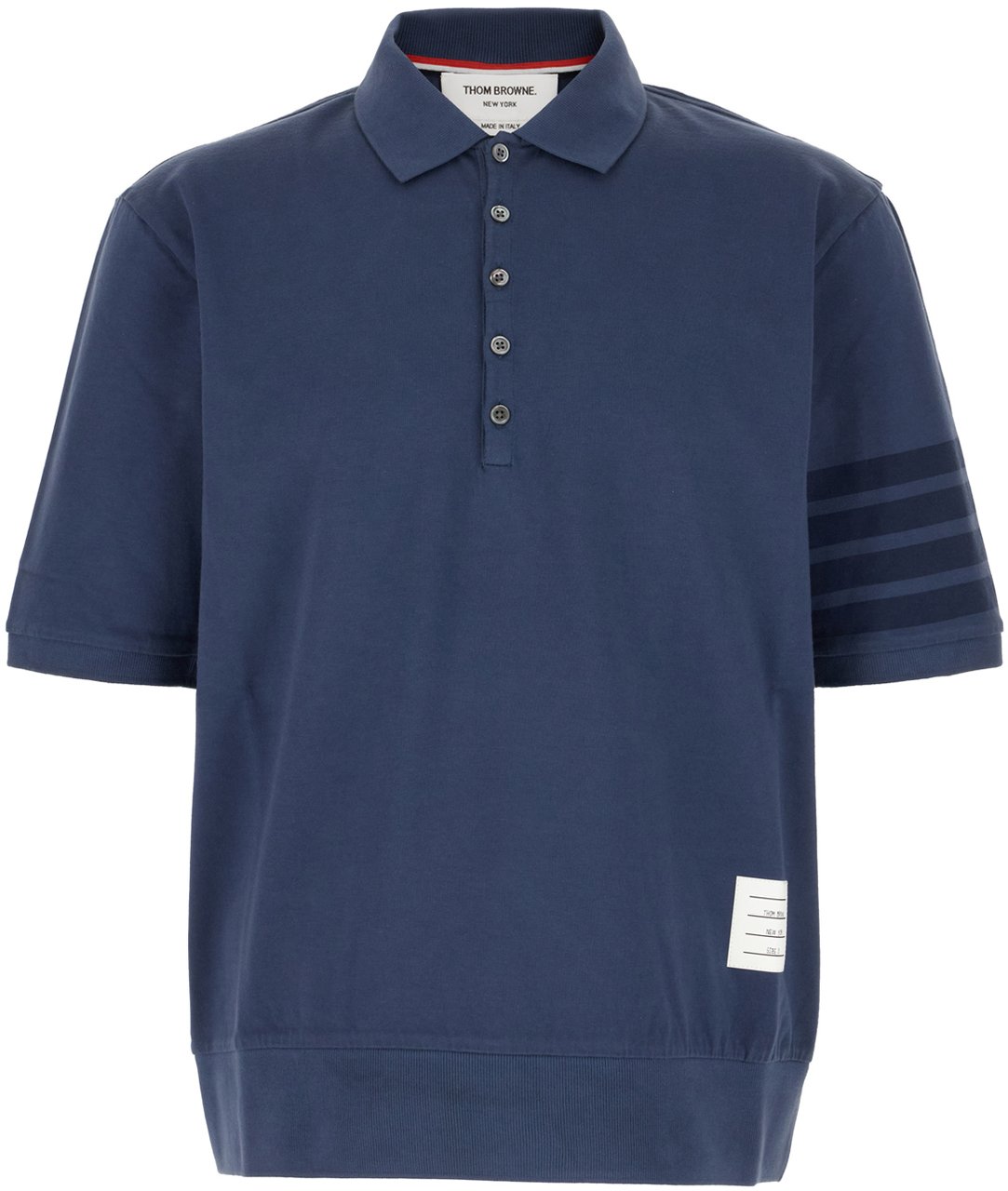 Thom Browne Thom Browne Navy blue cotton polo shirt Blauw