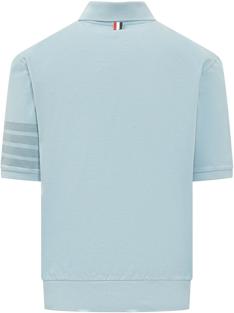 Thom Browne Polo Garment Dyed Maniche Corte Lichtblauw