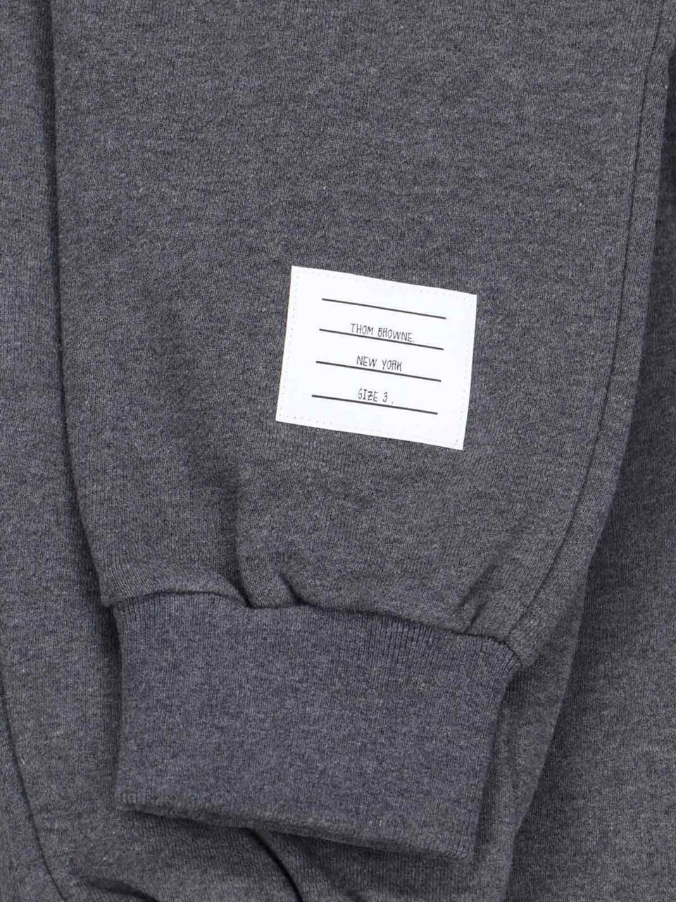 Thom Browne Dark Grey Cotton Sport Pants With Mid-Rise Waist And Signature Stripes Grijs