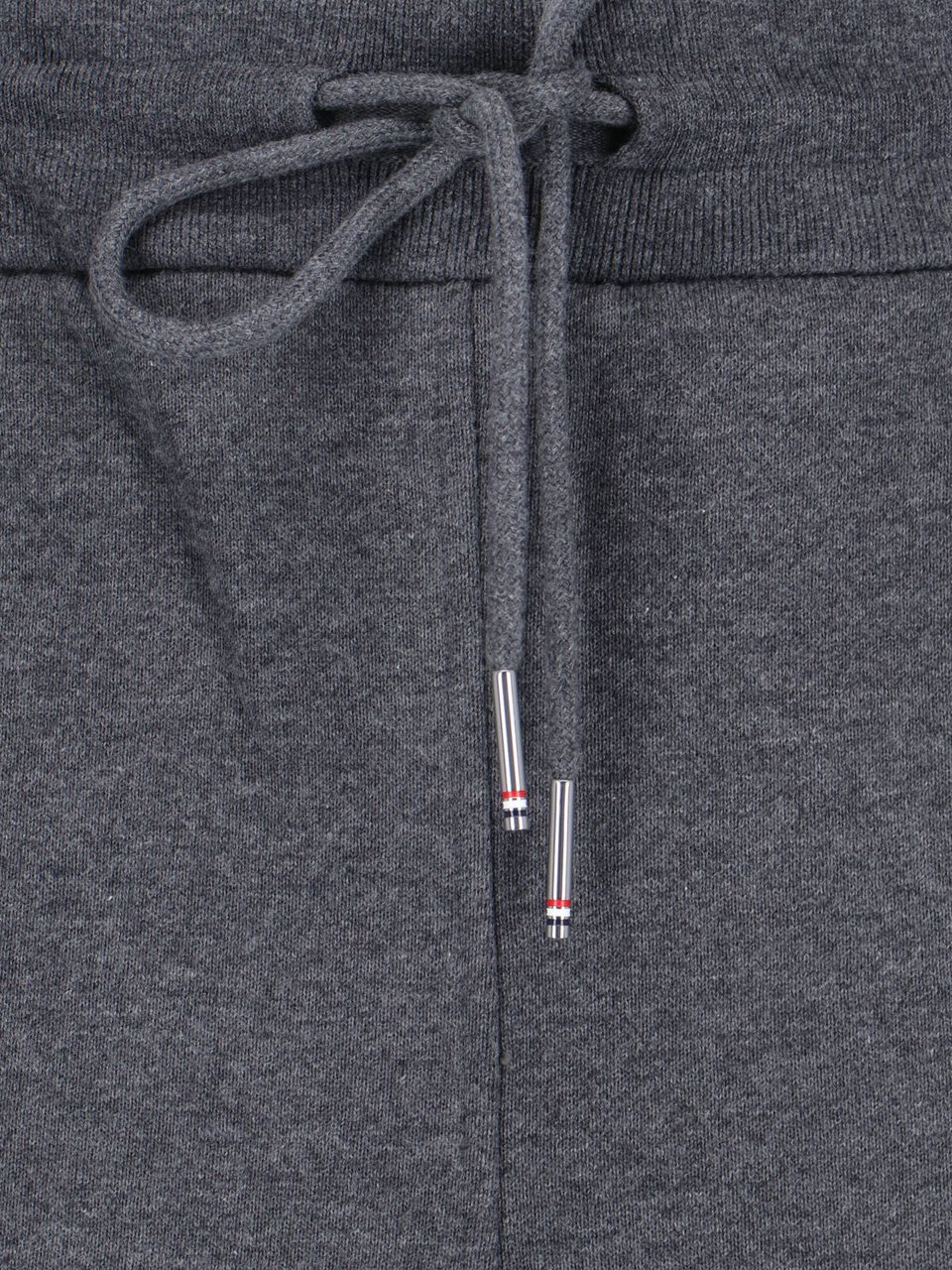 Thom Browne Dark Grey Cotton Sport Pants With Mid-Rise Waist And Signature Stripes Grijs