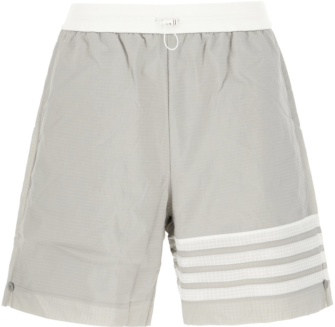 Thom Browne Thom Browne Grey nylon bermuda shorts Grijs