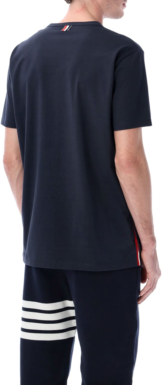 Thom Browne Ss Rwb Pocket Tee In Medium Weight Jerse Blu Navy