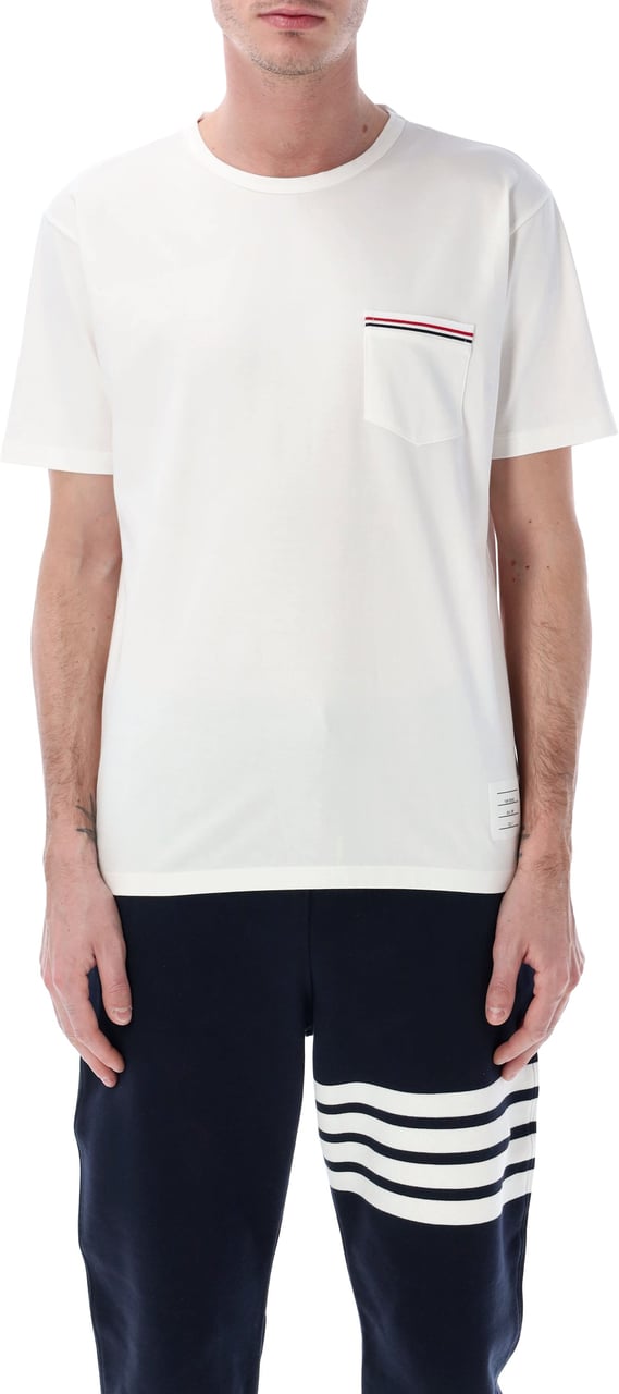 Thom Browne Thom Browne jersey pocket t-shirt Wit