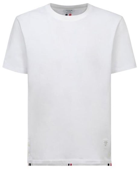 Thom Browne Thom Browne RELAXED FIT SS TEE WITH CB RWB STRIPE IN CLASSIC PIQUE Divers