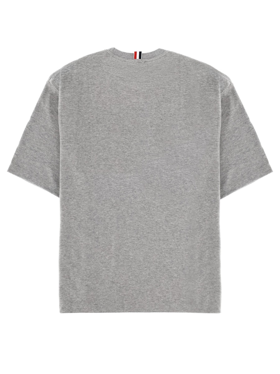 Thom Browne Grey Milan Striped Trim T-Shirt Grijs