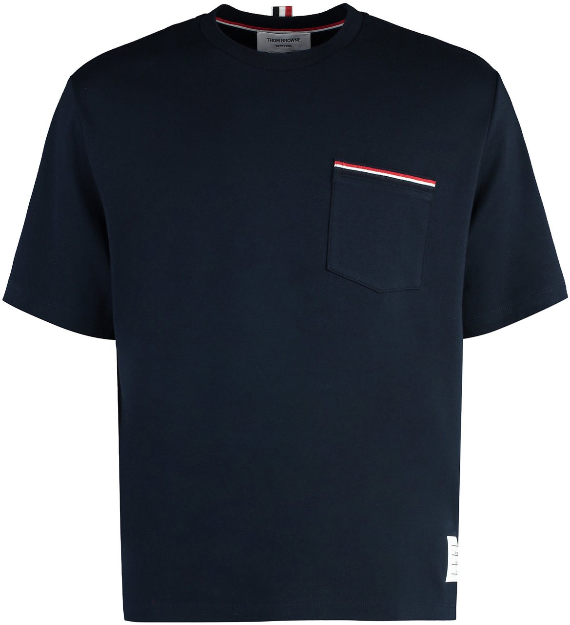 Thom Browne Cotton crew-neck T-shirt Blauw