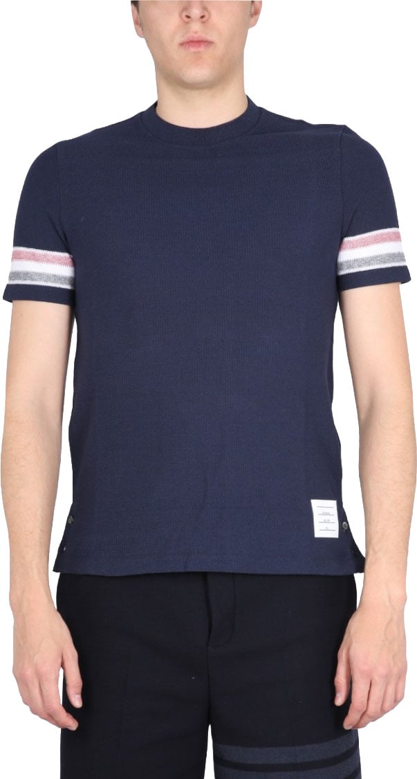 Thom Browne Stripes T-Shirt Blauw