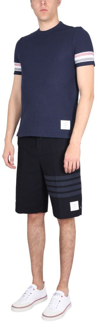 Thom Browne Stripes T-Shirt Blauw