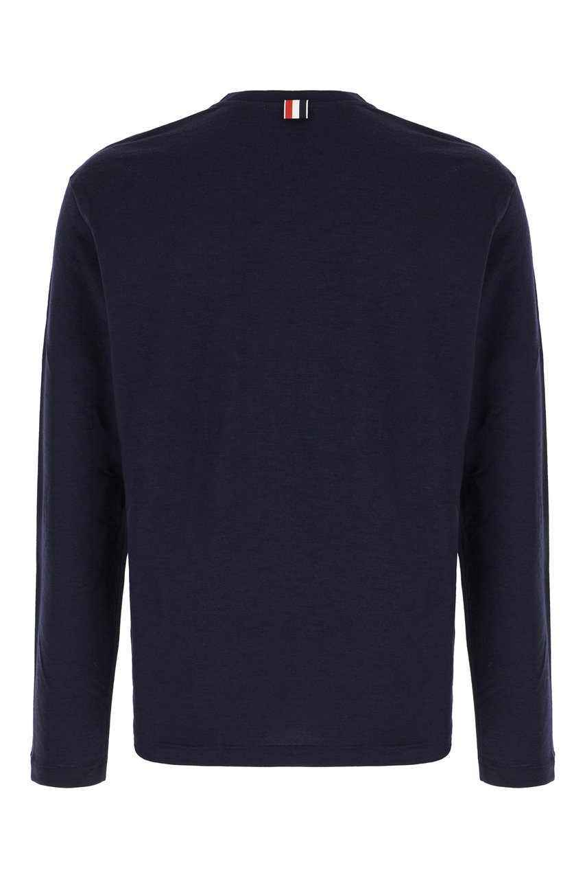 Thom Browne Thom Browne Navy blue stretch wool sweater Blauw
