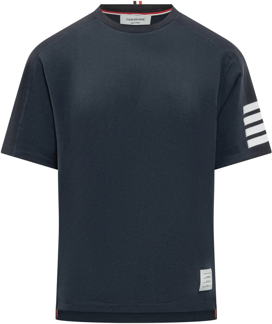 Thom Browne SS Tee W/4 Stripe Navy