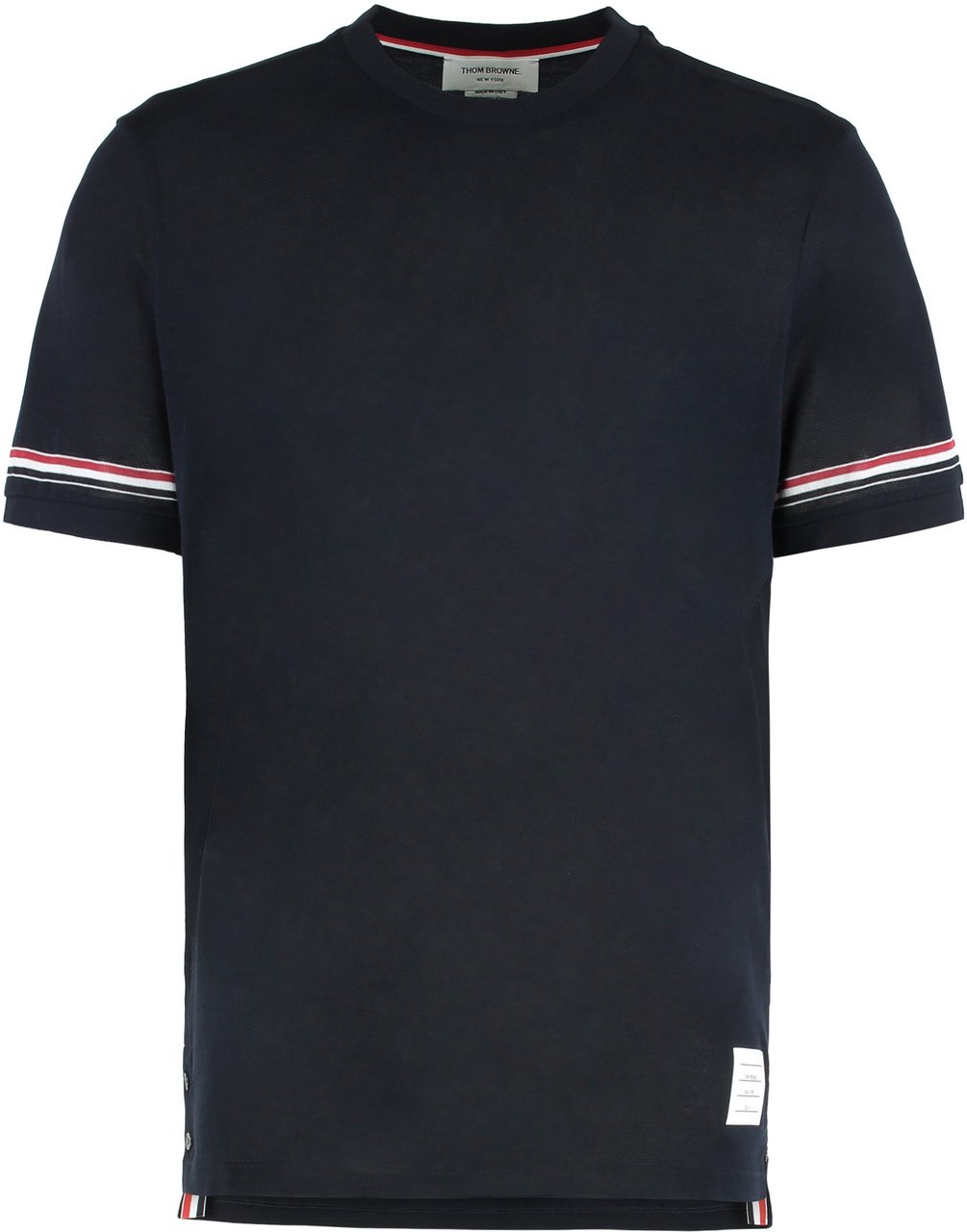 Thom Browne Crew neck t-shirt in cotton Navy