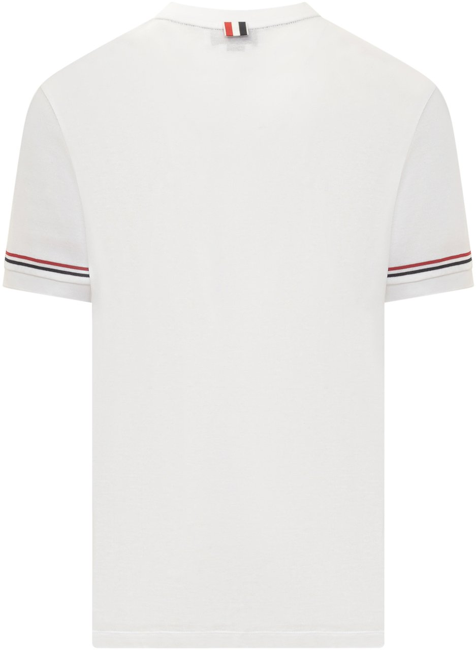 Thom Browne T-Shirt RWB Striped Wit