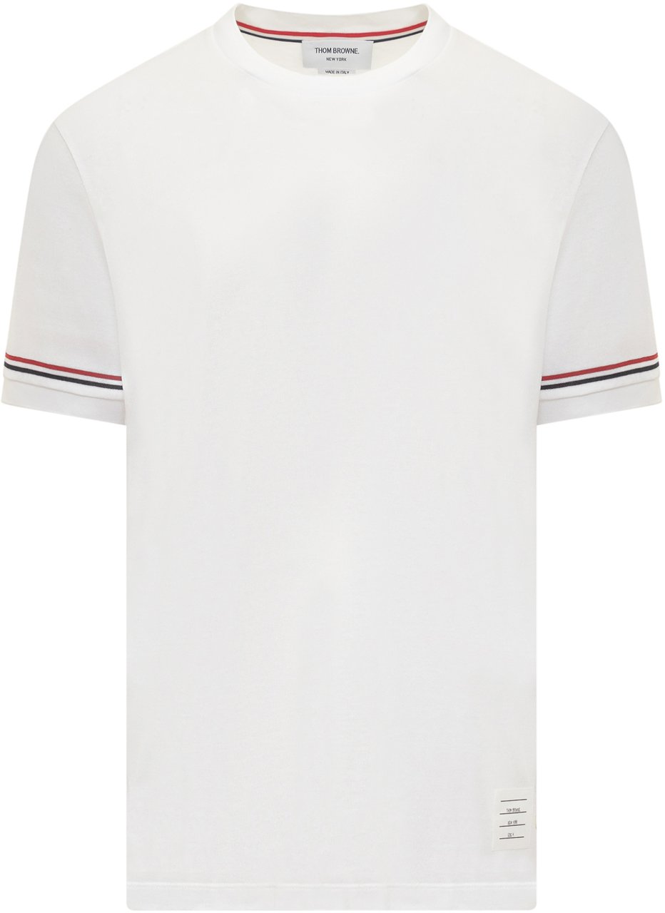 Thom Browne T-Shirt RWB Striped Wit