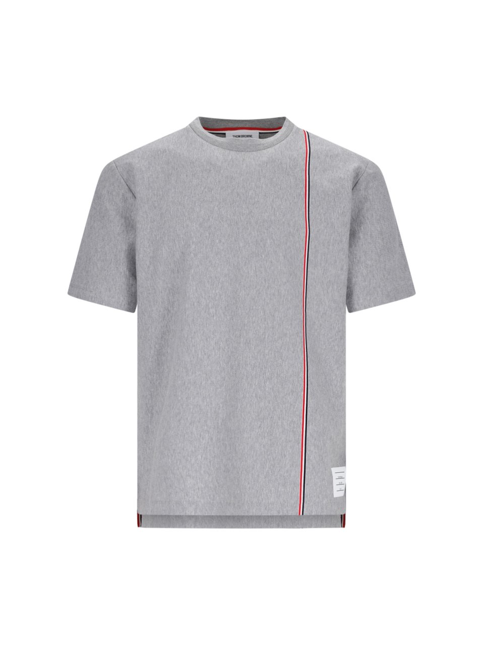 Thom Browne Lightweight Grey T-Shirt With Classic Crew Neckline Grijs