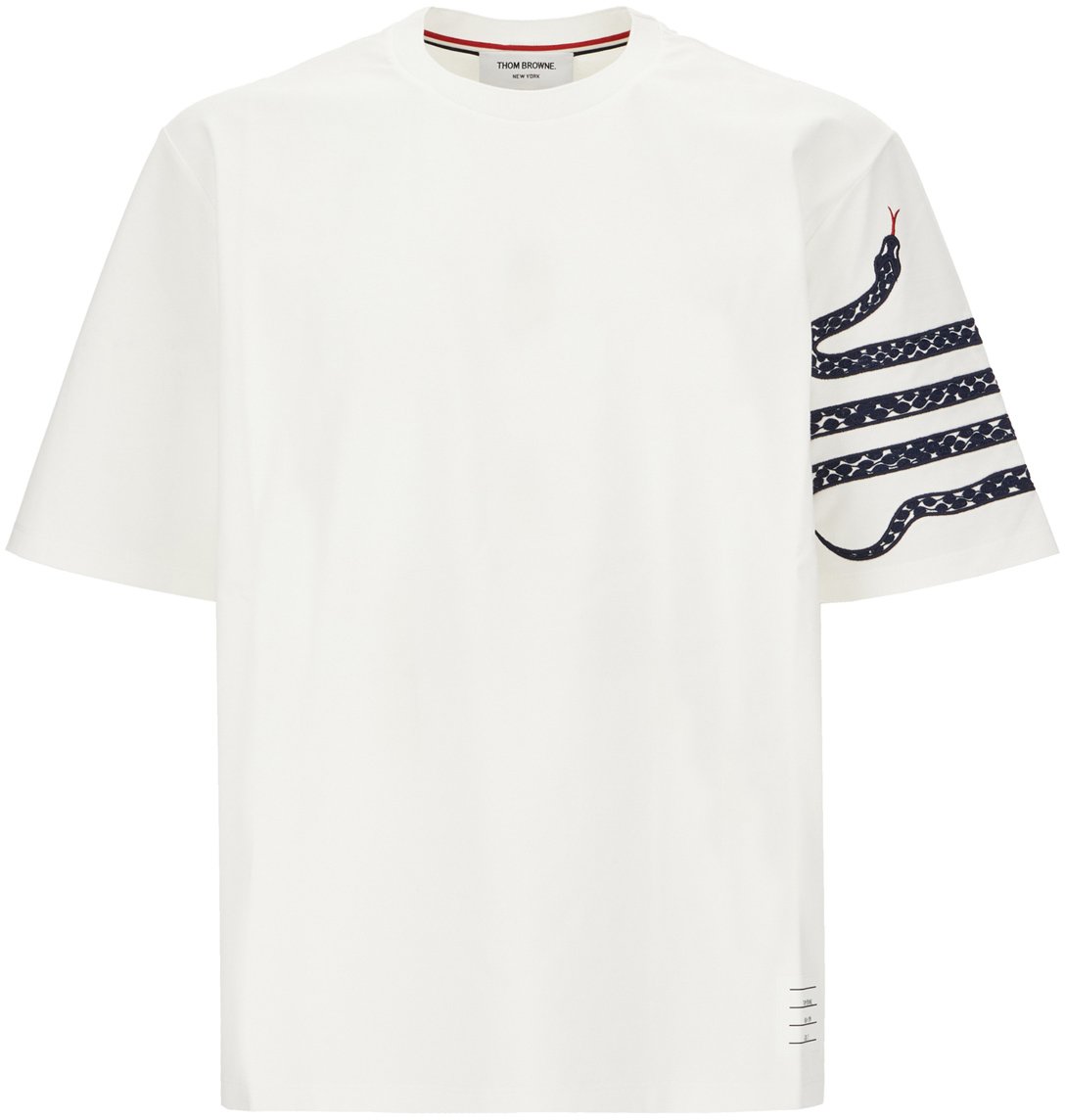 Thom Browne Thom Browne White cotton t-shirt Wit