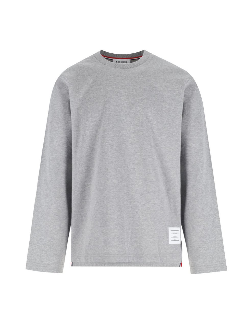 Thom Browne Grey Logo Long Sleeve T-Shirt Grijs