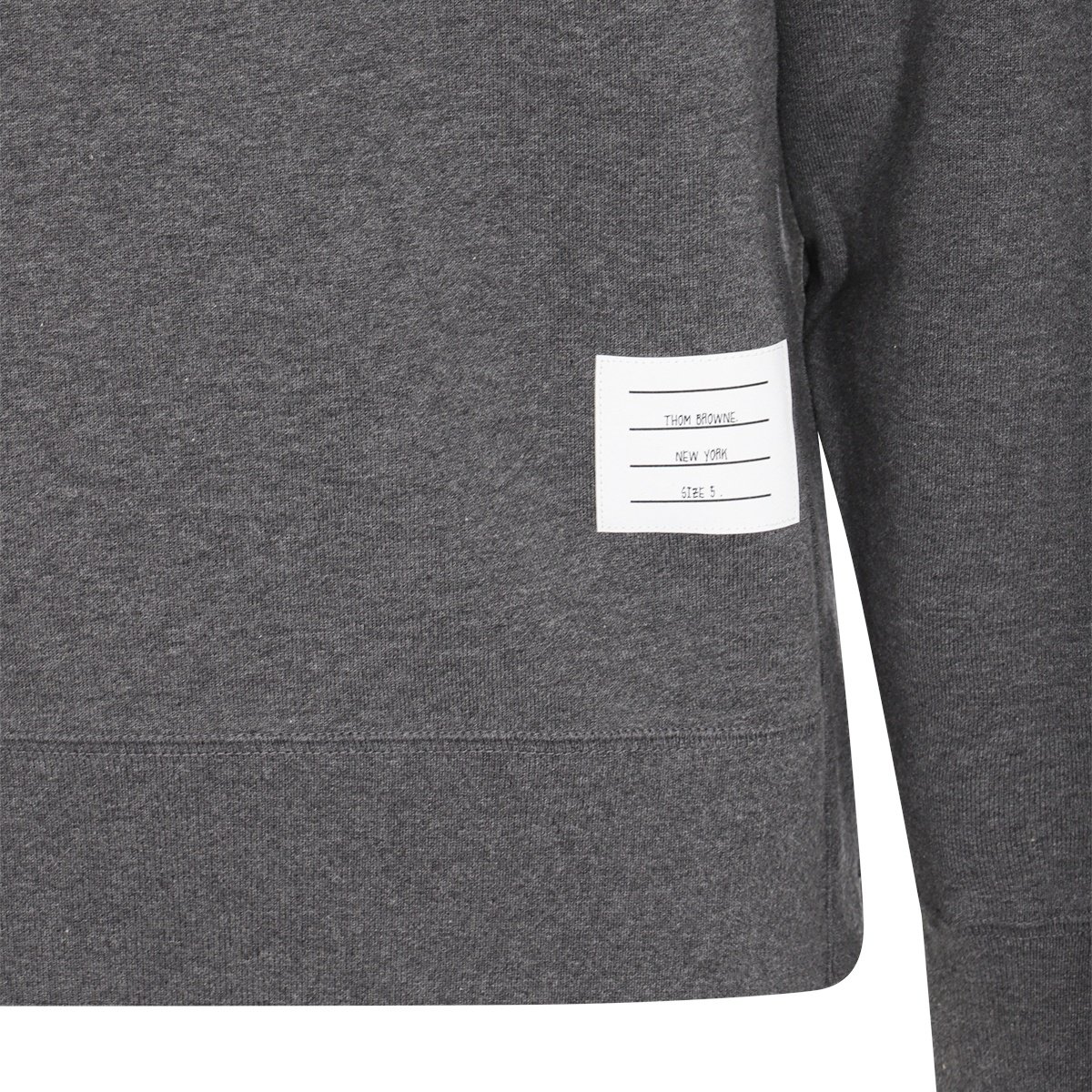 Thom Browne Dark Grey Cotton Sweatshirt With Signature T-Bar Stripes Grijs
