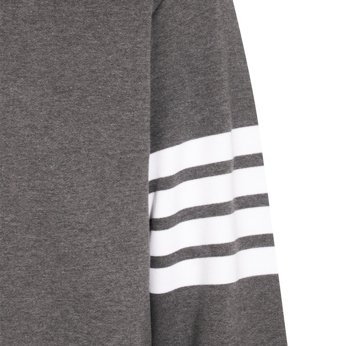 Thom Browne Dark Grey Cotton Sweatshirt With Signature T-Bar Stripes Grijs