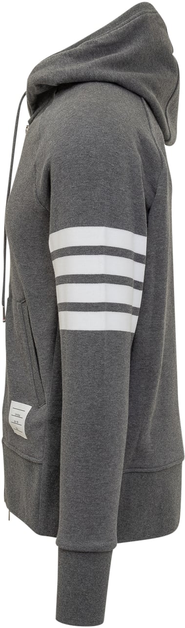 Thom Browne Felpa Con Cappuccio E Dettagli a Righe Donkergrijs