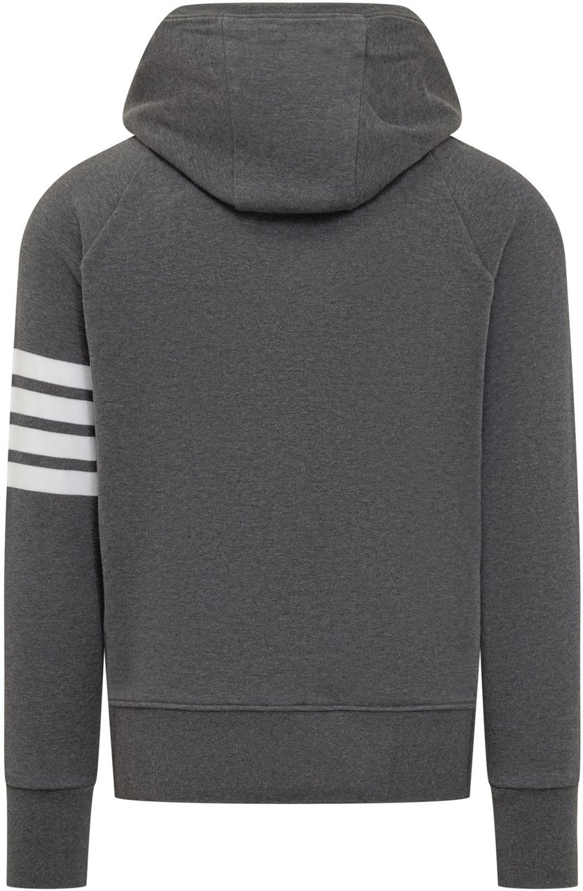 Thom Browne Felpa Con Cappuccio E Dettagli a Righe Donkergrijs