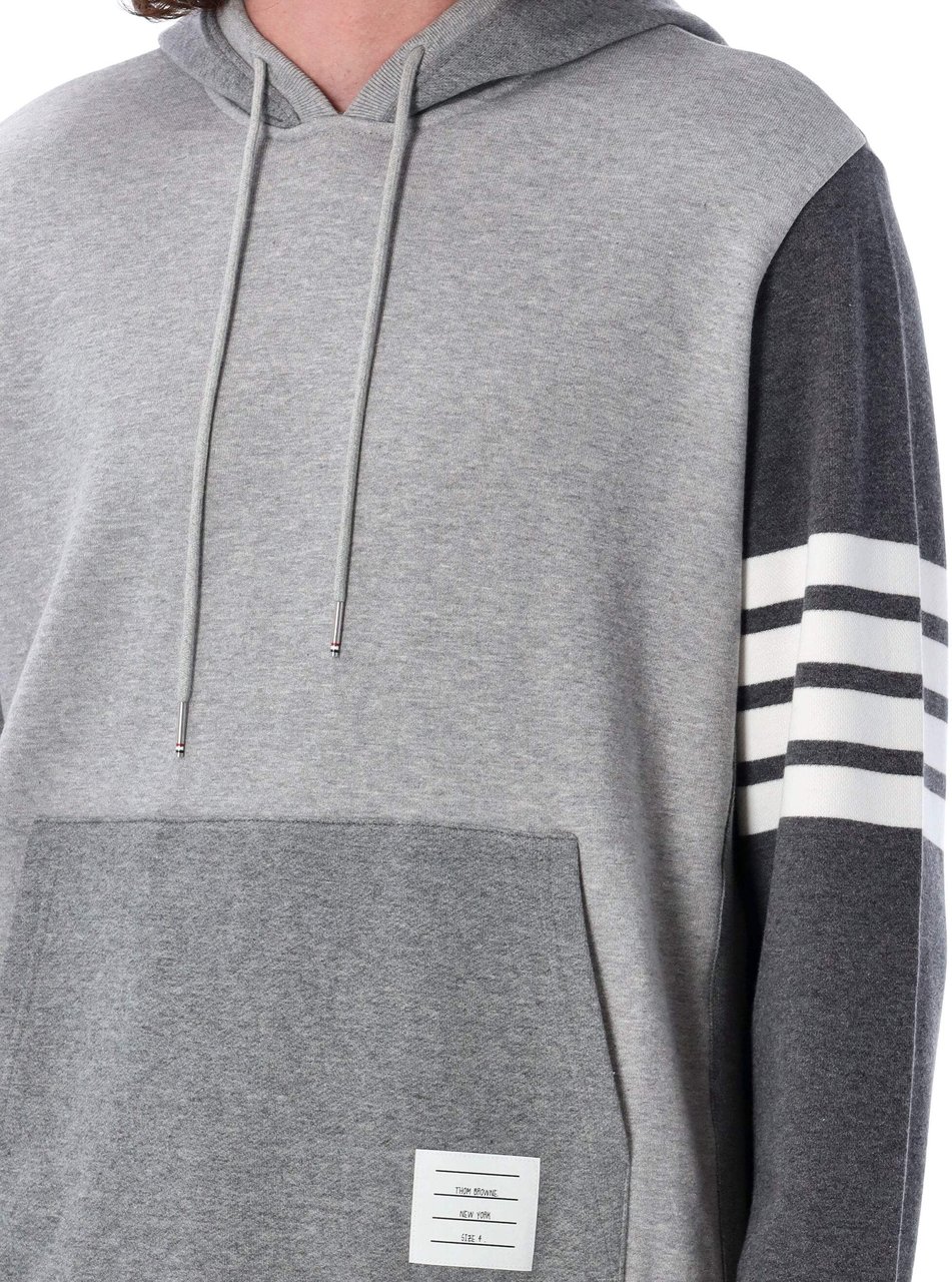 Thom Browne Hoodie Pullover W/ Tonal Fun Mix In Clas Tonal Grey Grijs