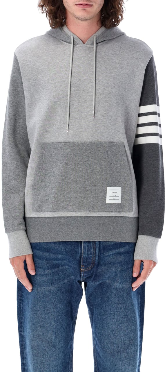 Thom Browne Hoodie Pullover W/ Tonal Fun Mix In Clas Tonal Grey Grijs