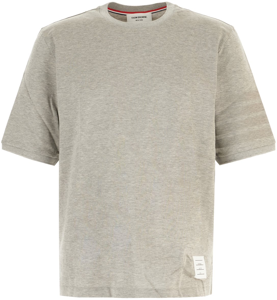 Thom Browne Melange grey cotton t-shirt Grijs