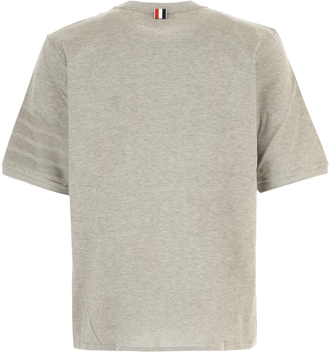 Thom Browne Melange grey cotton t-shirt Grijs