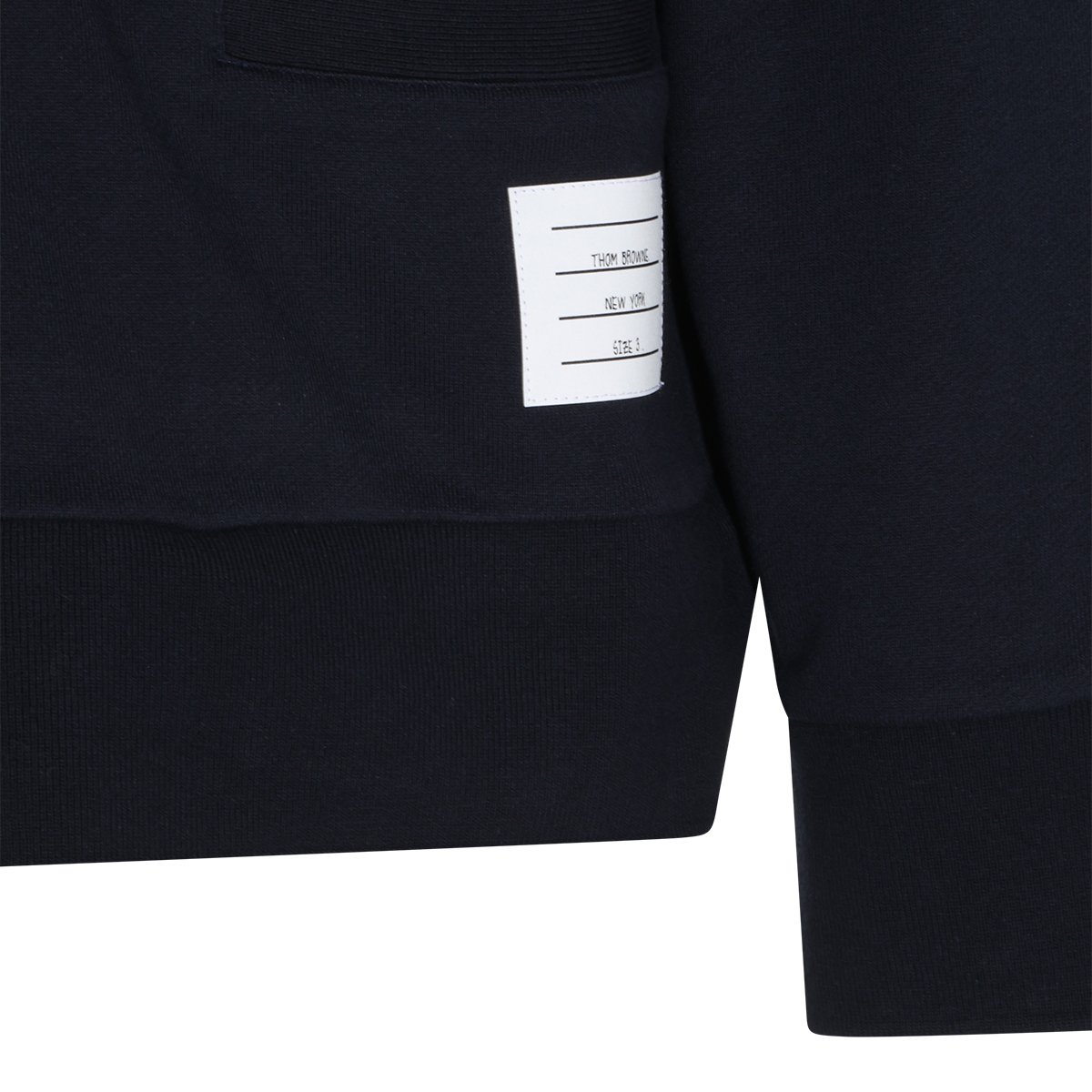 Thom Browne V-Neck Cotton Knit Sweater with Embroidered Sailboat Zwart