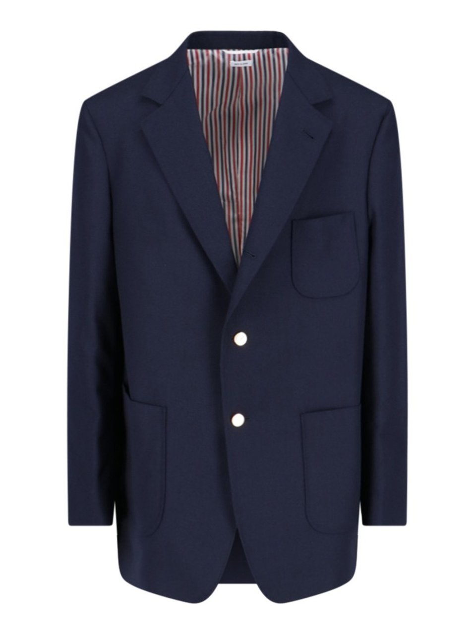 Thom Browne Blue Virgin Single-Breasted Blazer – Blue Blauw