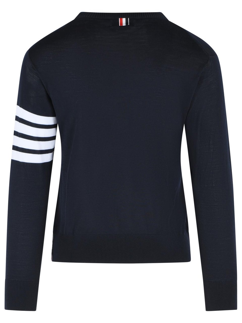 Thom Browne 'Classic 4 Bar' Sweater In Navy Merino Wool Zwart