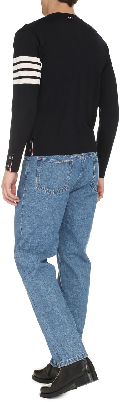 Thom Browne Merino wool crew-neck sweater Blauw