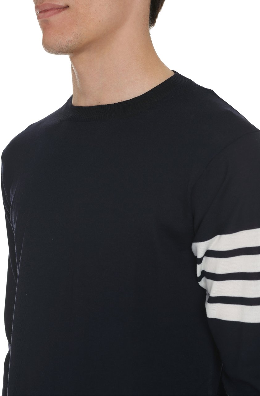 Thom Browne Merino wool crew-neck sweater Blauw
