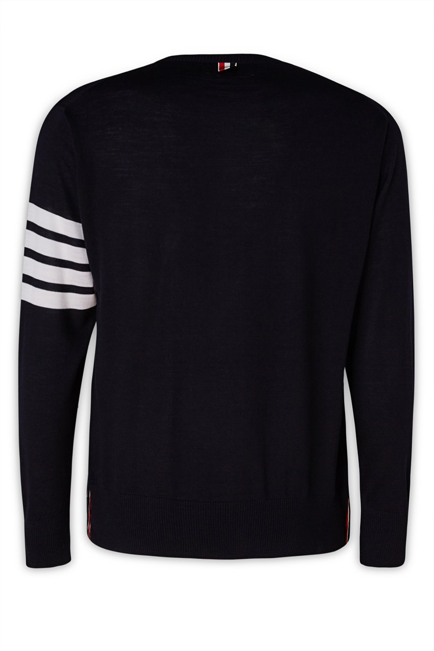 Thom Browne Thom Browne Midnight blue wool sweater Blauw