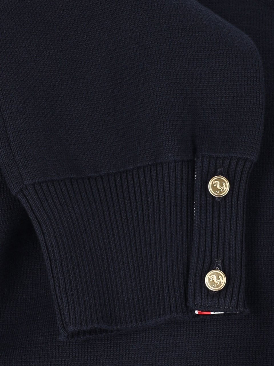 Thom Browne Blue 4 Bar Ribbed Sweater Wit