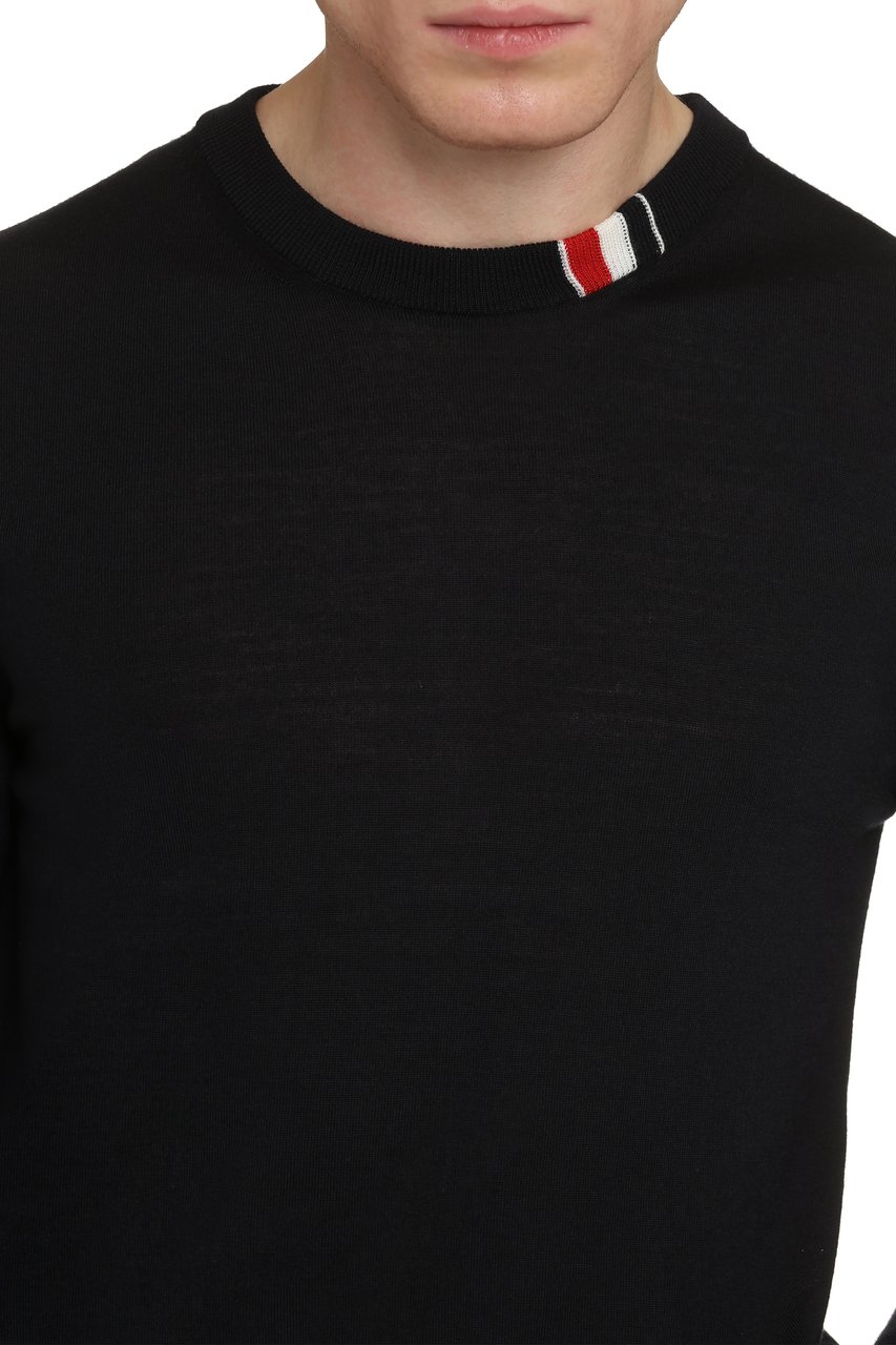 Thom Browne Virgin wool crew-neck sweater Blauw