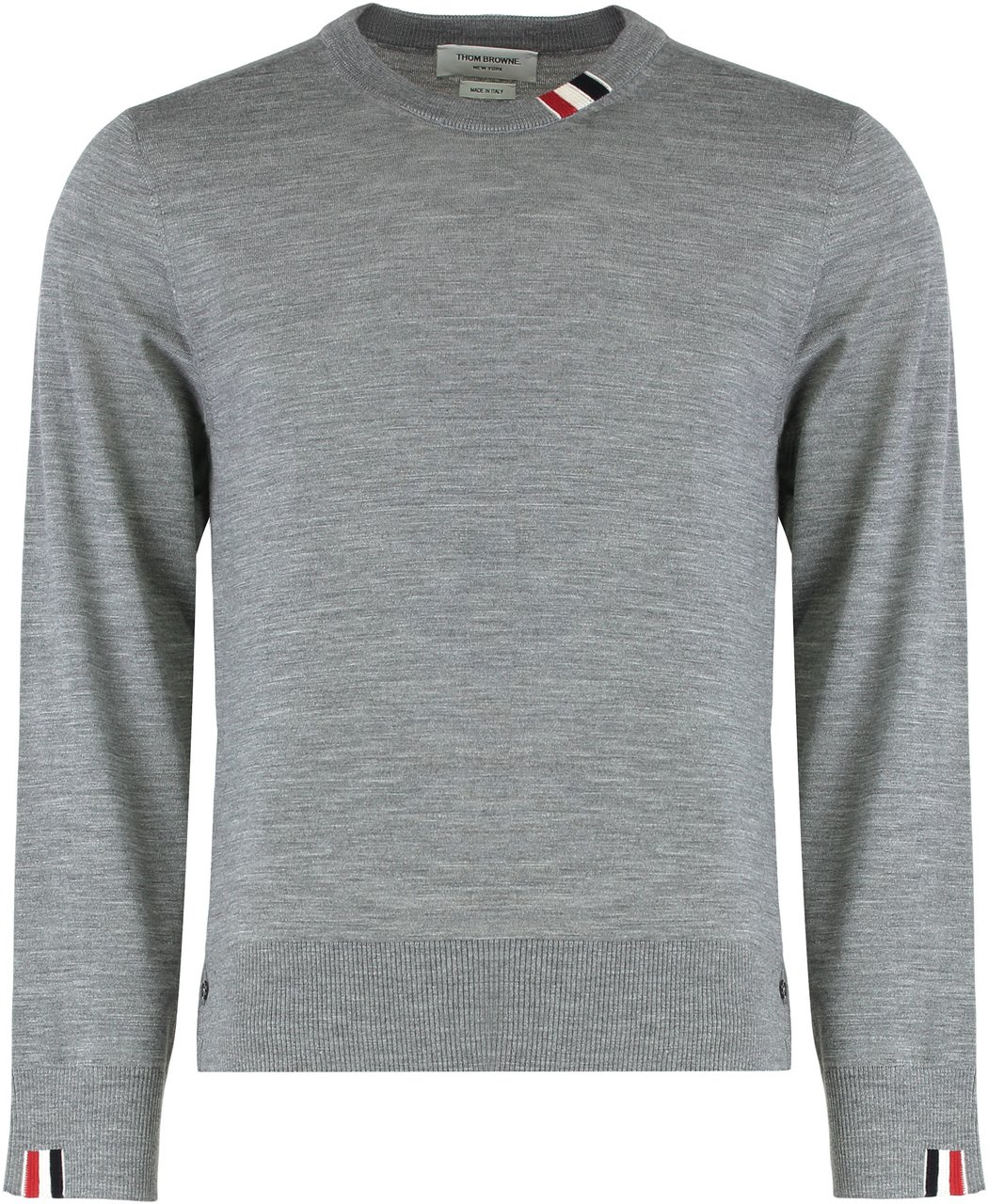 Thom Browne Sweater crew neck in virgin wool Grijs