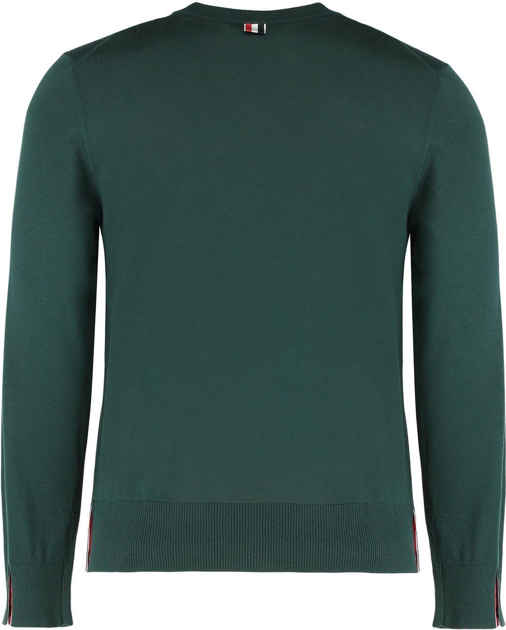 Thom Browne Sweater with round neck in virgin wool Groen