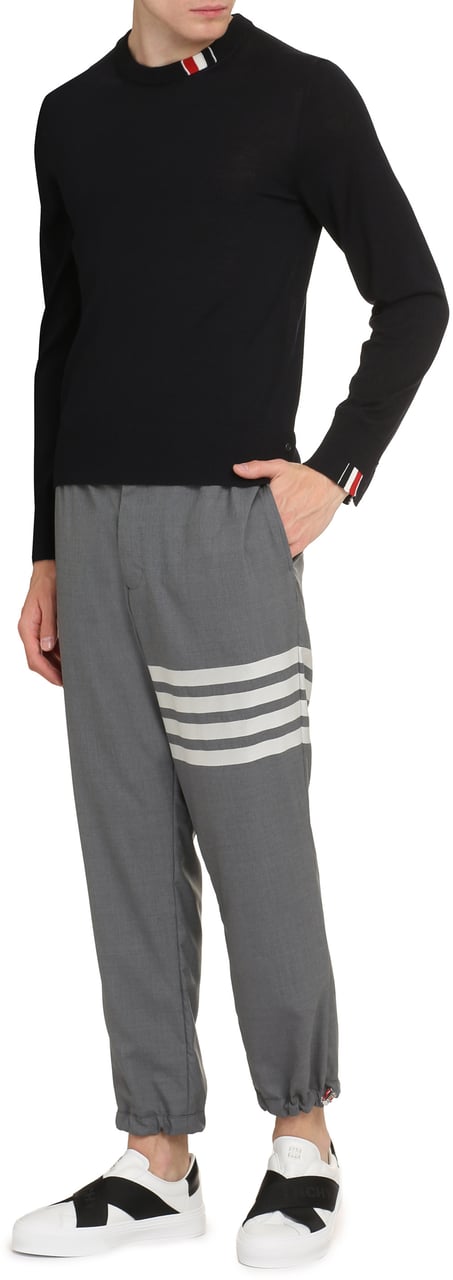 Thom Browne Virgin wool crew-neck sweater Blauw