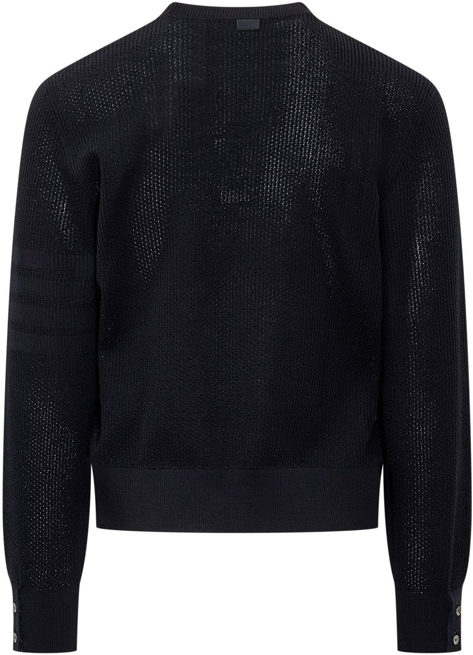Thom Browne Maglia 4Bar in Lana Vergine Blauw