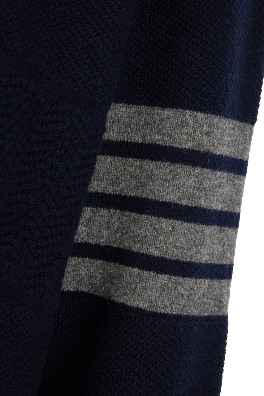 Thom Browne Thom Browne Navy blue wool sweater Blauw