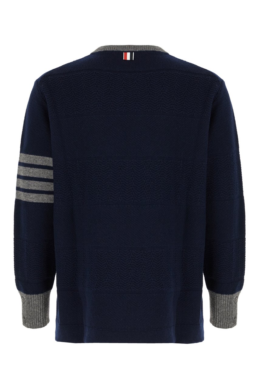 Thom Browne Thom Browne Navy blue wool sweater Blauw