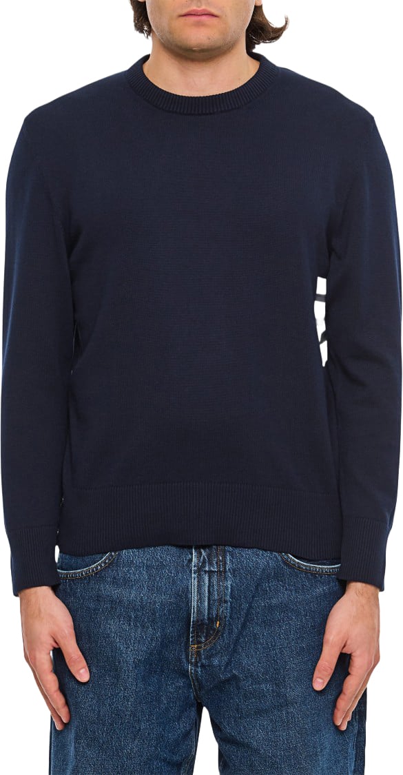 Thom Browne Crew Neck Pullover 4 Bar Stripe Blauw