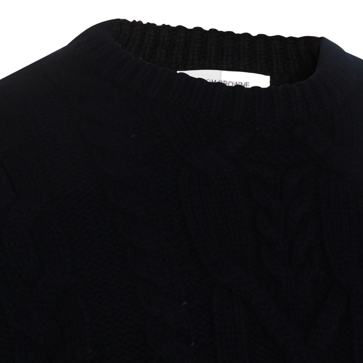 Thom Browne Blue Cable Knit Virgin Wool Sweater Wit